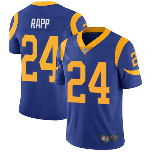 Nike Rams #24 Taylor Rapp Royal Blue Alternate Men's Stitched NFL Vapor Untouchable Limited Jersey Nike Rams #24 Taylor Rapp Royal Blue Alternate Men's Stitched NFL Vapor Untouchable Limited Jersey