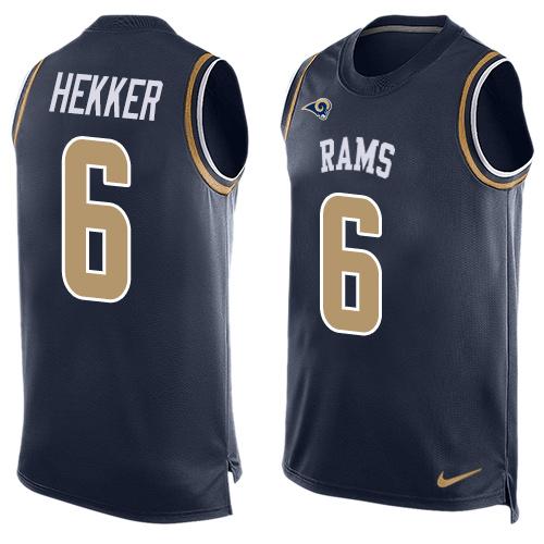 Nike Rams #6 Johnny Hekker Navy Blue Team Color Men's Stitched NFL Limited Tank Top Jersey Nike Rams #6 Johnny Hekker Navy Blue Team Color Men's Stitched NFL Limited Tank Top Jersey