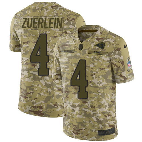 Nike Rams #4 Greg Zuerlein Camo Men's Stitched NFL Limited 2018 Salute To Service Jersey Nike Rams #4 Greg Zuerlein Camo Men's Stitched NFL Limited 2018 Salute To Service Jersey