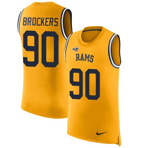 Nike Rams #90 Michael Brockers Gold Men's Stitched NFL Limited Rush Tank Top Jersey Nike Rams #90 Michael Brockers Gold Men's Stitched NFL Limited Rush Tank Top Jersey