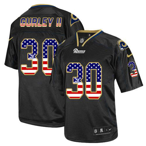 Nike Rams #30 Todd Gurley Black Men's Stitched NFL Elite USA Flag Fashion Jersey Nike Rams #30 Todd Gurley Black Men's Stitched NFL Elite USA Flag Fashion Jersey