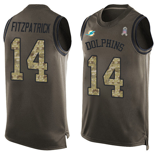 Nike Dolphins #14 Ryan Fitzpatrick Green Men's Stitched NFL Limited Salute To Service Tank Top Jersey Nike Dolphins #14 Ryan Fitzpatrick Green Men's Stitched NFL Limited Salute To Service Tank Top Jersey