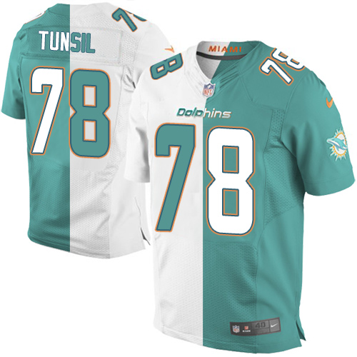Nike Dolphins #78 Laremy Tunsil Aqua Green/White Men's Stitched NFL Elite Split Jersey Nike Dolphins #78 Laremy Tunsil Aqua Green/White Men's Stitched NFL Elite Split Jersey