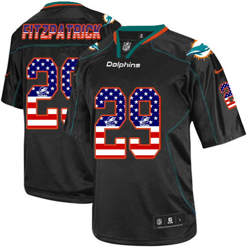 Nike Dolphins #29 Minkah Fitzpatrick Black Men's Stitched NFL Elite USA Flag Fashion Jersey Nike Dolphins #29 Minkah Fitzpatrick Black Men's Stitched NFL Elite USA Flag Fashion Jersey