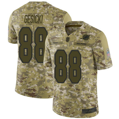Nike Dolphins #88 Mike Gesicki Camo Men's Stitched NFL Limited 2018 Salute To Service Jersey Nike Dolphins #88 Mike Gesicki Camo Men's Stitched NFL Limited 2018 Salute To Service Jersey