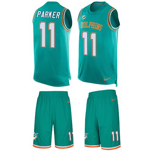 Nike Dolphins #11 DeVante Parker Aqua Green Team Color Men's Stitched NFL Limited Tank Top Suit Jersey Nike Dolphins #11 DeVante Parker Aqua Green Team Color Men's Stitched NFL Limited Tank Top Suit Jersey