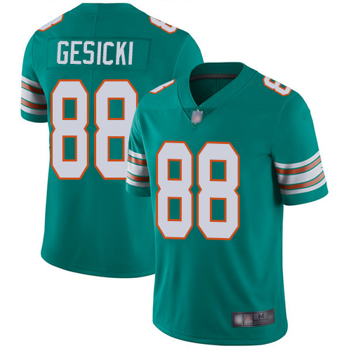 Nike Dolphins #88 Mike Gesicki Aqua Green Alternate Men's Stitched NFL Vapor Untouchable Limited Jersey Nike Dolphins #88 Mike Gesicki Aqua Green Alternate Men's Stitched NFL Vapor Untouchable Limited Jersey