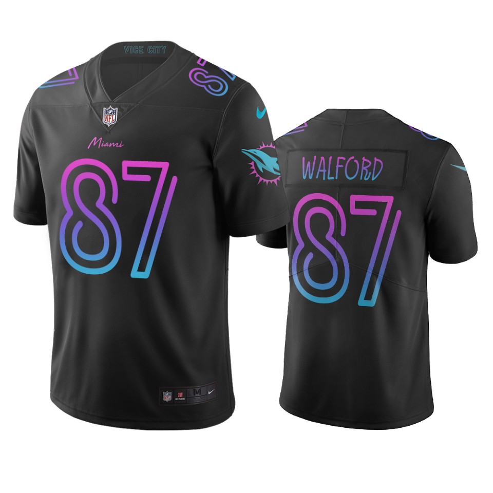 Miami Dolphins #87 Clive Walford Black Vapor Limited City Edition NFL Jersey Miami Dolphins #87 Clive Walford Black Vapor Limited City Edition NFL Jersey