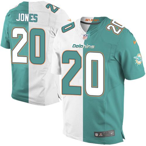 Nike Dolphins #20 Reshad Jones Aqua Green/White Men's Stitched NFL Elite Split Jersey Nike Dolphins #20 Reshad Jones Aqua Green/White Men's Stitched NFL Elite Split Jersey