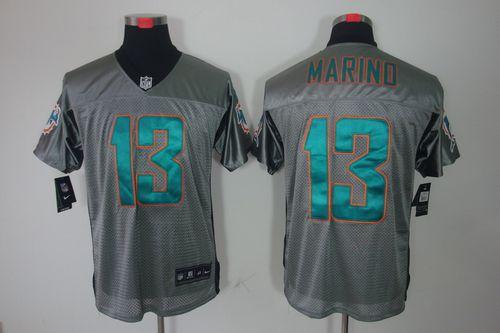 Nike Dolphins #13 Dan Marino Grey Shadow Men's Stitched NFL Elite Jersey Nike Dolphins #13 Dan Marino Grey Shadow Men's Stitched NFL Elite Jersey