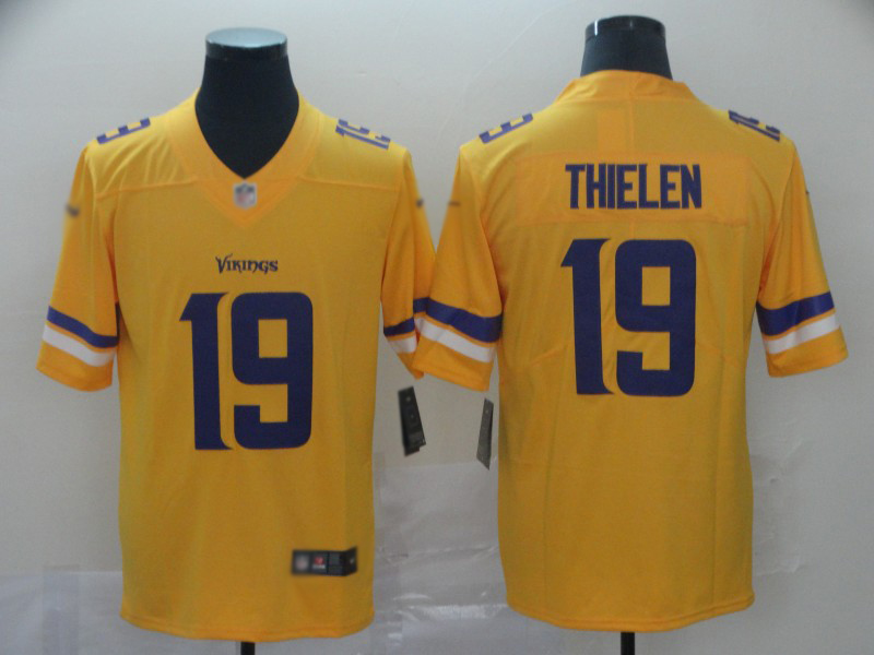 Nike Vikings #19 Adam Thielen Gold Men's Stitched NFL Limited Inverted Legend Jersey Nike Vikings #19 Adam Thielen Gold Men's Stitched NFL Limited Inverted Legend Jersey