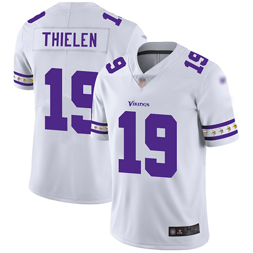 Nike Vikings #19 Adam Thielen White Men's Stitched NFL Limited Team Logo Fashion Jersey Nike Vikings #19 Adam Thielen White Men's Stitched NFL Limited Team Logo Fashion Jersey