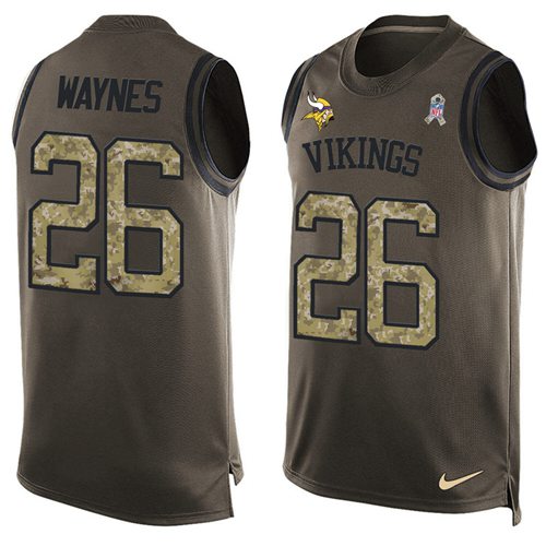 Nike Vikings #26 Trae Waynes Green Men's Stitched NFL Limited Salute To Service Tank Top Jersey Nike Vikings #26 Trae Waynes Green Men's Stitched NFL Limited Salute To Service Tank Top Jersey