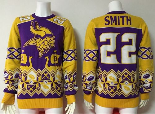 Nike Vikings #22 Harrison Smith Purple/Yellow Men's Ugly Sweater Nike Vikings #22 Harrison Smith Purple/Yellow Men's Ugly Sweater