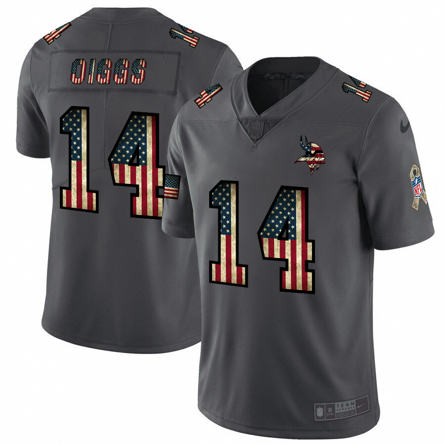 Minnesota Vikings #14 Stefon Diggs Nike 2018 Salute to Service Retro USA Flag Limited NFL Jersey Minnesota Vikings #14 Stefon Diggs Nike 2018 Salute to Service Retro USA Flag Limited NFL Jersey
