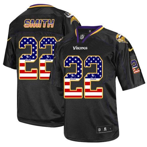 Nike Vikings #22 Harrison Smith Black Men's Stitched NFL Elite USA Flag Fashion Jersey Nike Vikings #22 Harrison Smith Black Men's Stitched NFL Elite USA Flag Fashion Jersey