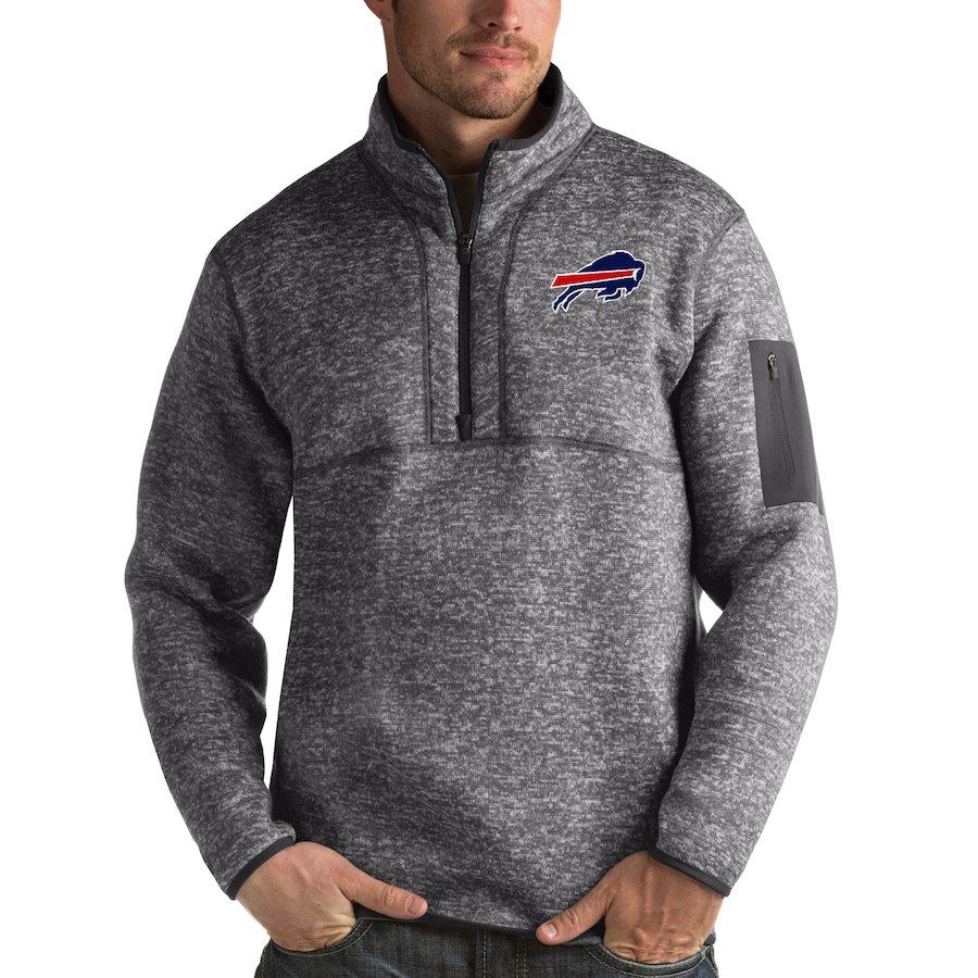 Buffalo Bills Antigua Fortune Quarter-Zip Pullover Jacket Charcoal Buffalo Bills Antigua Fortune Quarter-Zip Pullover Jacket Charcoal