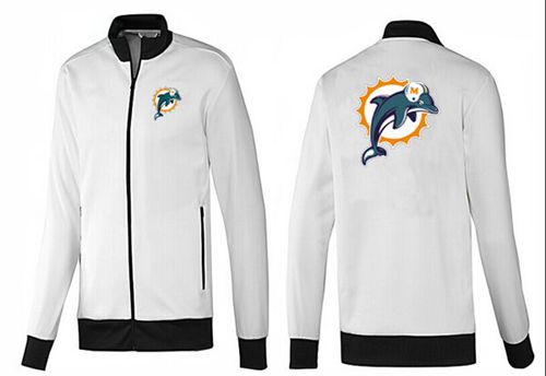 NFL Miami Dolphins Team Logo Jacket White_1 NFL Miami Dolphins Team Logo Jacket White_1