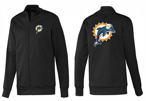 NFL Miami Dolphins Team Logo Jacket Black_1 NFL Miami Dolphins Team Logo Jacket Black_1