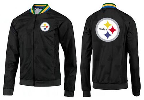 NFL Pittsburgh Steelers Team Logo Jacket Black_4 NFL Pittsburgh Steelers Team Logo Jacket Black_4