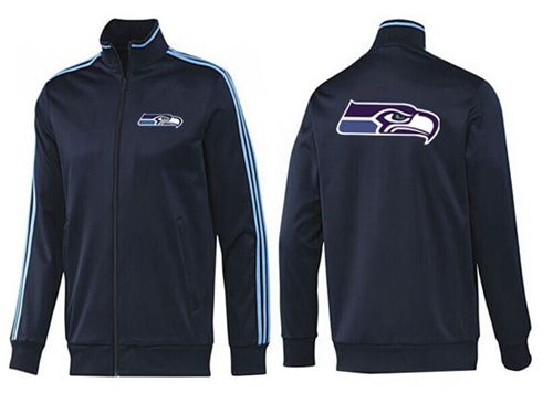 NFL Seattle Seahawks Team Logo Jacket Dark Blue_2 NFL Seattle Seahawks Team Logo Jacket Dark Blue_2