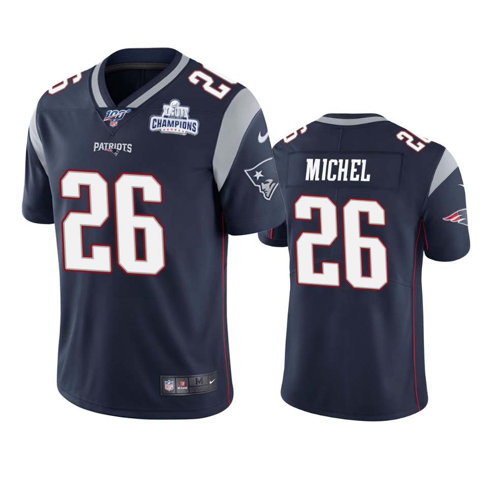 New England Patriots #26 Sony Michel Navy Super Bowl LIII Champions Vapor Limited NFL Jersey New England Patriots #26 Sony Michel Navy Super Bowl LIII Champions Vapor Limited NFL Jersey