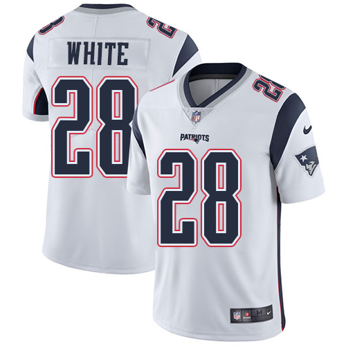 Nike Patriots #28 James White White Men's Stitched NFL Vapor Untouchable Limited Jersey Nike Patriots #28 James White White Men's Stitched NFL Vapor Untouchable Limited Jersey