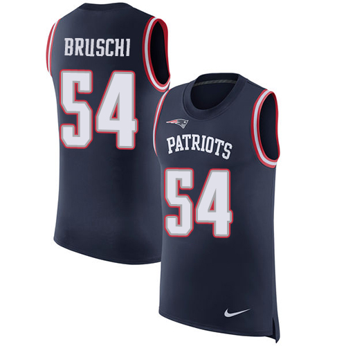 Nike Patriots #54 Tedy Bruschi Navy Blue Team Color Men's Stitched NFL Limited Rush Tank Top Jersey Nike Patriots #54 Tedy Bruschi Navy Blue Team Color Men's Stitched NFL Limited Rush Tank Top Jersey