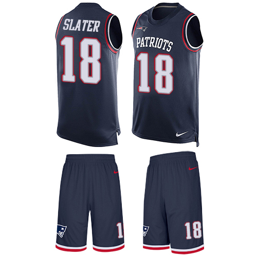 Nike Patriots #18 Matt Slater Navy Blue Team Color Men's Stitched NFL Limited Tank Top Suit Jersey Nike Patriots #18 Matt Slater Navy Blue Team Color Men's Stitched NFL Limited Tank Top Suit Jersey