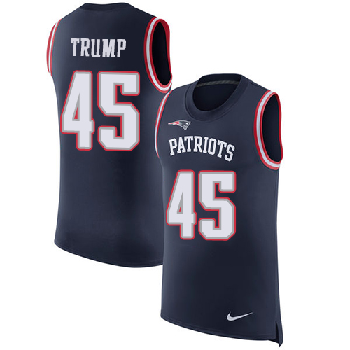 Nike Patriots #45 Donald Trump Navy Blue Team Color Men's Stitched NFL Limited Rush Tank Top Jersey Nike Patriots #45 Donald Trump Navy Blue Team Color Men's Stitched NFL Limited Rush Tank Top Jersey