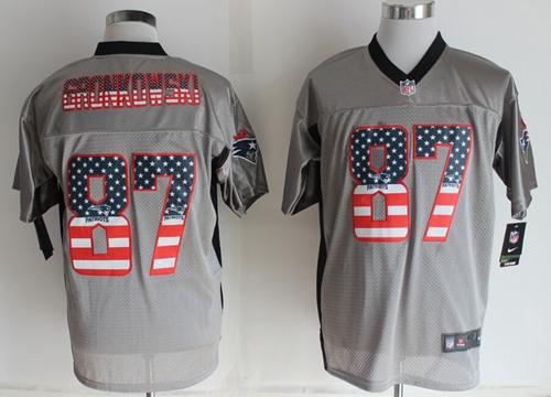 Nike Patriots #87 Rob Gronkowski Grey Men's Stitched NFL Elite USA Flag Fashion Jersey Nike Patriots #87 Rob Gronkowski Grey Men's Stitched NFL Elite USA Flag Fashion Jersey