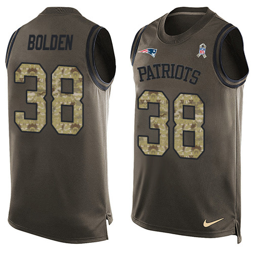 Nike Patriots #38 Brandon Bolden Green Men's Stitched NFL Limited Salute To Service Tank Top Jersey Nike Patriots #38 Brandon Bolden Green Men's Stitched NFL Limited Salute To Service Tank Top Jersey