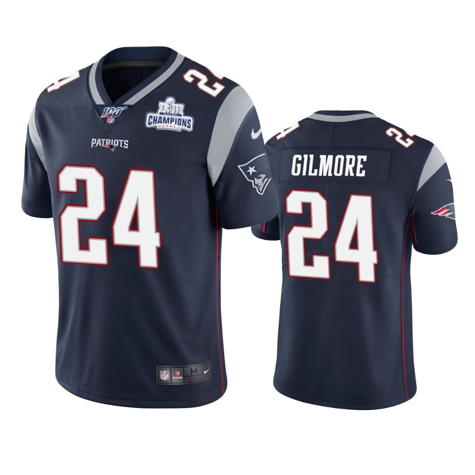 New England Patriots #24 Stephon Gilmore Navy Super Bowl LIII Champions Vapor Limited NFL Jersey New England Patriots #24 Stephon Gilmore Navy Super Bowl LIII Champions Vapor Limited NFL Jersey