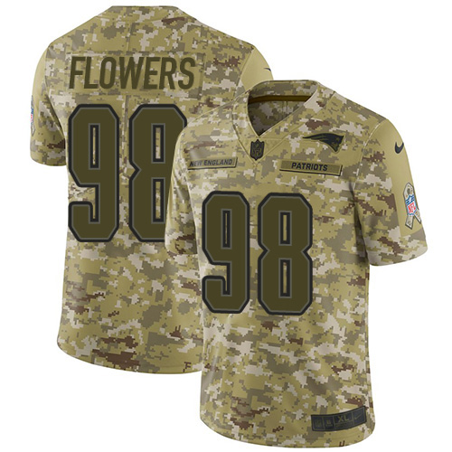 Nike Patriots #98 Trey Flowers Camo Men's Stitched NFL Limited 2018 Salute To Service Jersey Nike Patriots #98 Trey Flowers Camo Men's Stitched NFL Limited 2018 Salute To Service Jersey