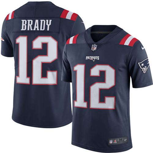 Nike Patriots #12 Tom Brady Navy Blue Men's Stitched NFL Limited Rush Jersey Nike Patriots #12 Tom Brady Navy Blue Men's Stitched NFL Limited Rush Jersey