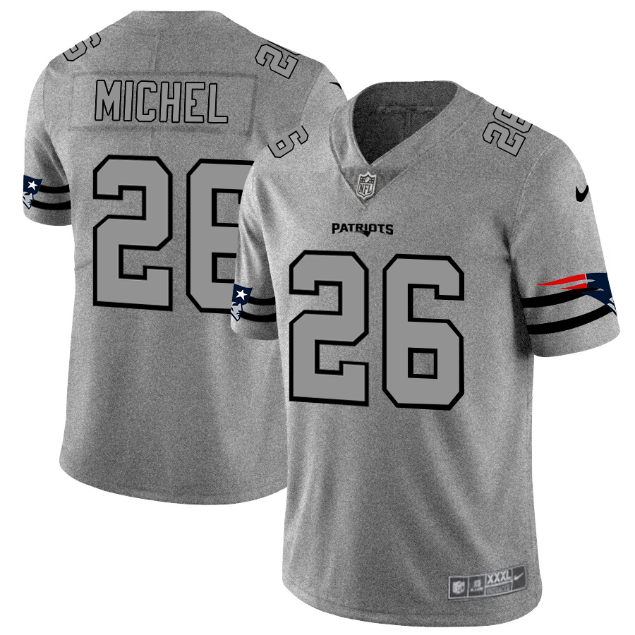 New England Patriots #26 Sony Michel Men's Nike Gray Gridiron II Vapor Untouchable Limited NFL Jersey New England Patriots #26 Sony Michel Men's Nike Gray Gridiron II Vapor Untouchable Limited NFL Jersey