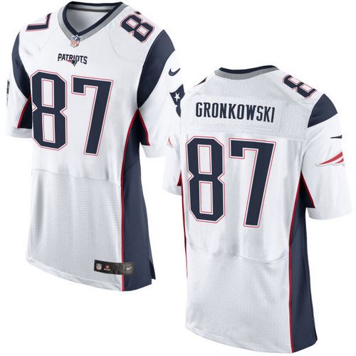 Nike Patriots #87 Rob Gronkowski White Men's Stitched NFL New Elite Jersey Nike Patriots #87 Rob Gronkowski White Men's Stitched NFL New Elite Jersey