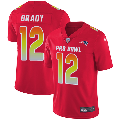 Nike Patriots #12 Tom Brady Red Men's Stitched NFL Limited AFC 2019 Pro Bowl Jersey Nike Patriots #12 Tom Brady Red Men's Stitched NFL Limited AFC 2019 Pro Bowl Jersey