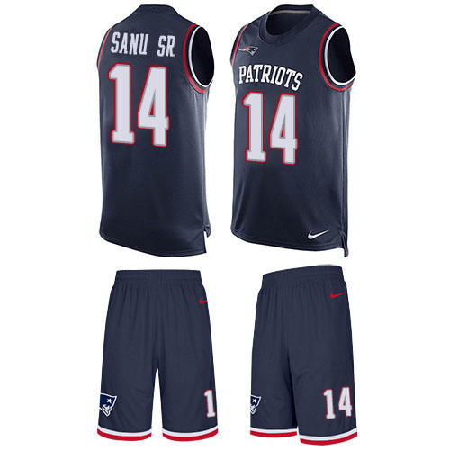 Nike Patriots #14 Mohamed Sanu Sr Navy Blue Team Color Men's Stitched NFL Limited Tank Top Suit Jersey Nike Patriots #14 Mohamed Sanu Sr Navy Blue Team Color Men's Stitched NFL Limited Tank Top Suit Jersey