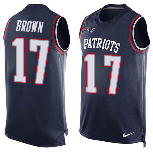 Nike Patriots #17 Antonio Brown Navy Blue Team Color Men's Stitched NFL Limited Tank Top Jersey Nike Patriots #17 Antonio Brown Navy Blue Team Color Men's Stitched NFL Limited Tank Top Jersey