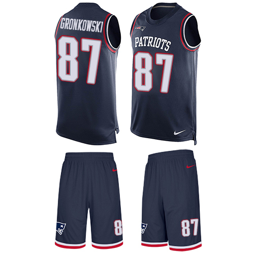 Nike Patriots #87 Rob Gronkowski Navy Blue Team Color Men's Stitched NFL Limited Tank Top Suit Jersey Nike Patriots #87 Rob Gronkowski Navy Blue Team Color Men's Stitched NFL Limited Tank Top Suit Jersey