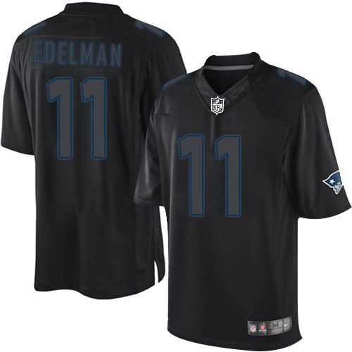 Nike Patriots #11 Julian Edelman Black Men's Stitched NFL Impact Limited Jersey Nike Patriots #11 Julian Edelman Black Men's Stitched NFL Impact Limited Jersey