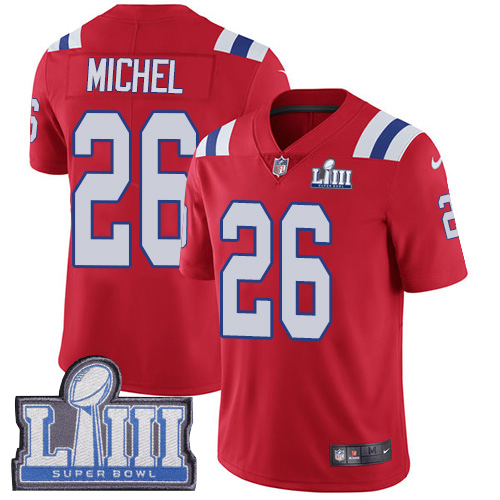 Nike Patriots #26 Sony Michel Red Alternate Super Bowl LIII Bound Men's Stitched NFL Vapor Untouchable Limited Jersey Nike Patriots #26 Sony Michel Red Alternate Super Bowl LIII Bound Men's Stitched NFL Vapor Untouchable Limited Jersey