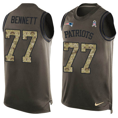 Nike Patriots #77 Michael Bennett Green Men's Stitched NFL Limited Salute To Service Tank Top Jersey Nike Patriots #77 Michael Bennett Green Men's Stitched NFL Limited Salute To Service Tank Top Jersey
