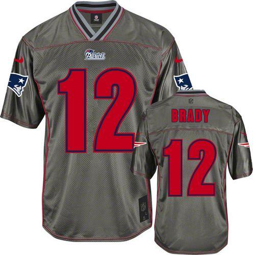 Nike Patriots #12 Tom Brady Grey Men's Stitched NFL Elite Vapor Jersey Nike Patriots #12 Tom Brady Grey Men's Stitched NFL Elite Vapor Jersey