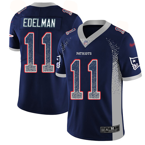 Nike Patriots #11 Julian Edelman Navy Blue Team Color Men's Stitched NFL Limited Rush Drift Fashion Jersey Nike Patriots #11 Julian Edelman Navy Blue Team Color Men's Stitched NFL Limited Rush Drift Fashion Jersey