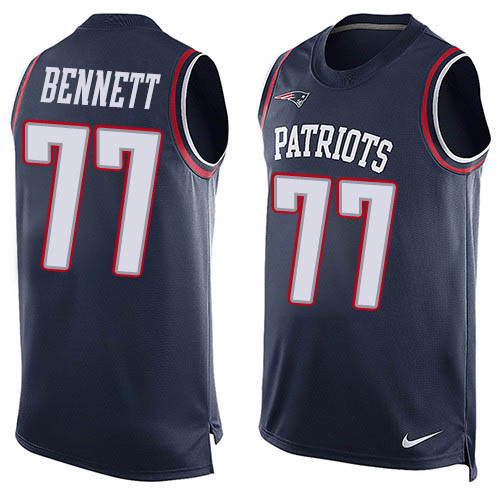 Nike Patriots #77 Michael Bennett Navy Blue Team Color Men's Stitched NFL Limited Tank Top Jersey Nike Patriots #77 Michael Bennett Navy Blue Team Color Men's Stitched NFL Limited Tank Top Jersey