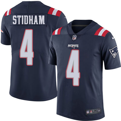 Nike Patriots #4 Jarrett Stidham Navy Blue Men's Stitched NFL Limited Rush Jersey Nike Patriots #4 Jarrett Stidham Navy Blue Men's Stitched NFL Limited Rush Jersey