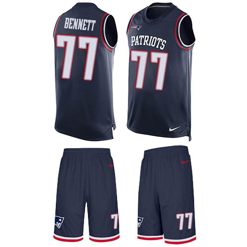 Nike Patriots #77 Michael Bennett Navy Blue Team Color Men's Stitched NFL Limited Tank Top Suit Jersey Nike Patriots #77 Michael Bennett Navy Blue Team Color Men's Stitched NFL Limited Tank Top Suit Jersey