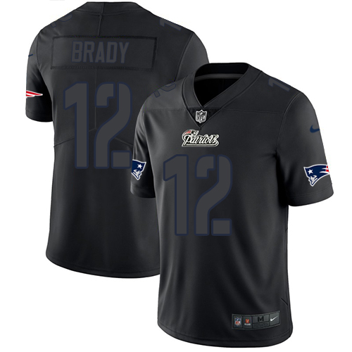 Nike Patriots #12 Tom Brady Black Men's Stitched NFL Limited Rush Impact Jersey Nike Patriots #12 Tom Brady Black Men's Stitched NFL Limited Rush Impact Jersey